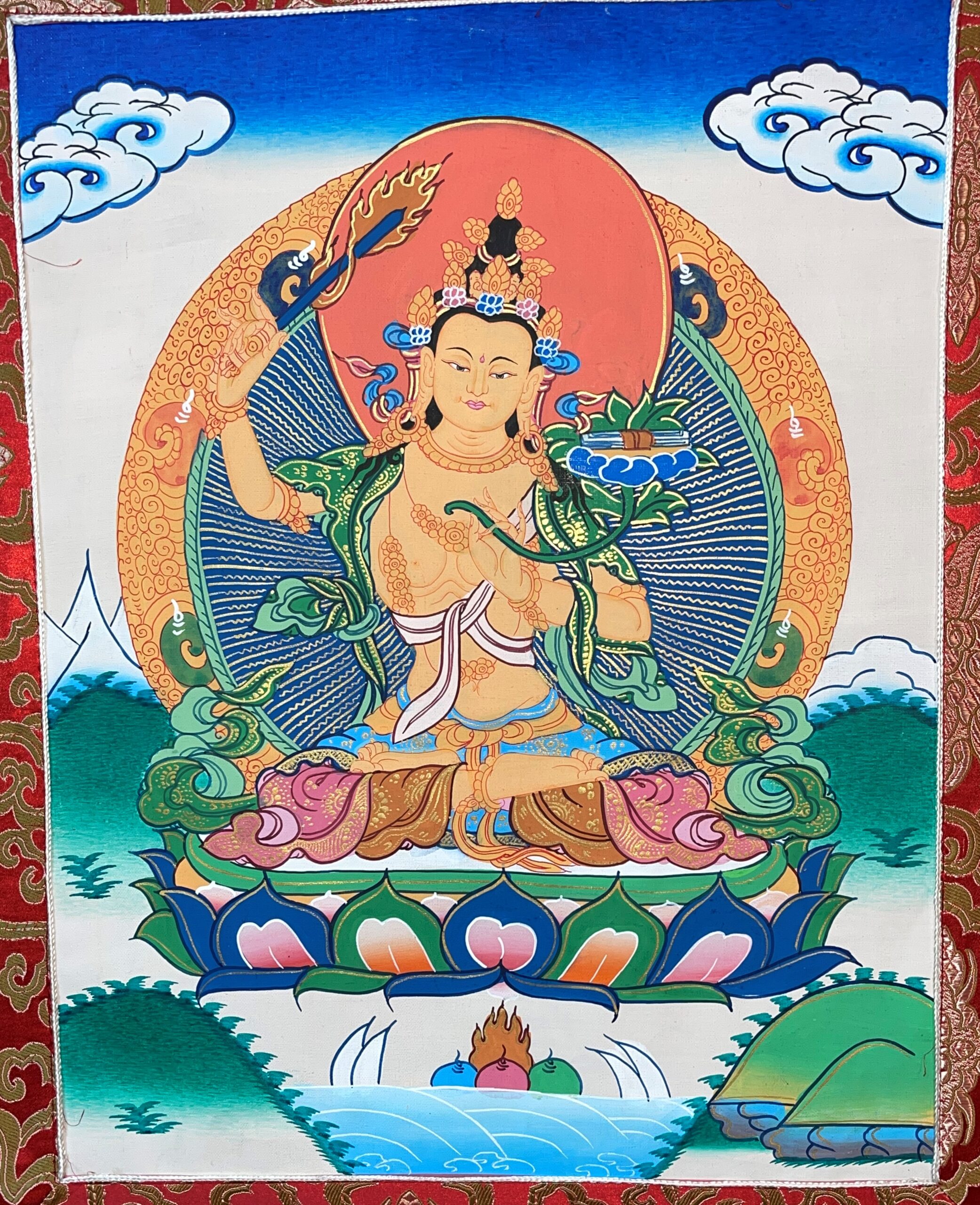 Manjushri #2 Thangka | Tibetan Mediation Center